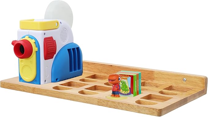 Floating Shelves for Little Tikes Story Dream Machine,Wall Shelf for Little Tikes Projector Books Audio Play Character Storage Tray Organizer for Toddlers and Kids Girls Boys,Oak(Natural Wood)