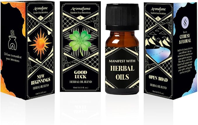 New Beginnings, Good Luck & Open Road Oils | 3 x 10 ml | Ideal for New Opportunities, Brighter Future etc| Manifestation & Mindfulness