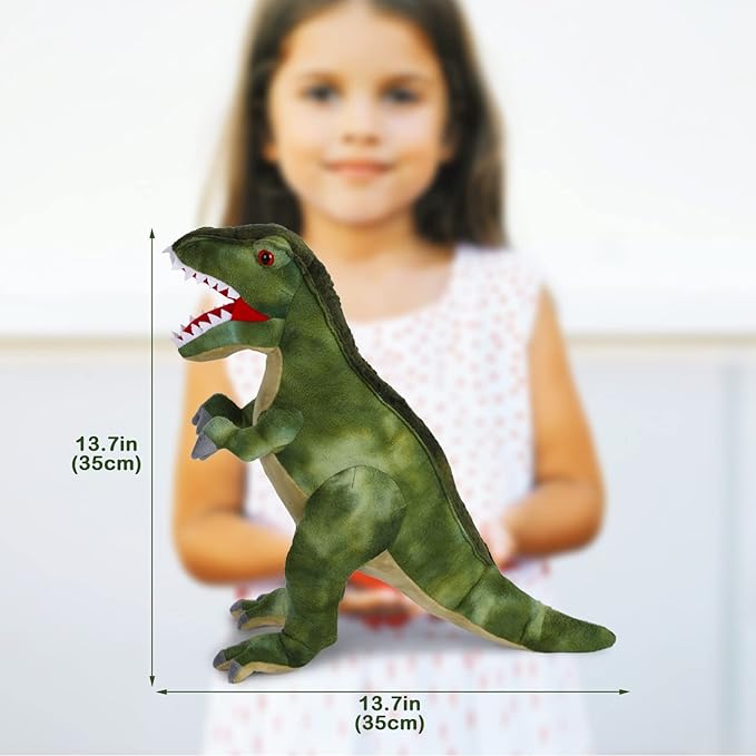 Tyrannosaurus Rex Plush Toy, 18" Dinosaur Stuffed Animal Throw Plushie Pillow Doll, Soft Blue Fluffy Friend Hugging Cushion - Present for Every Age & Occasion