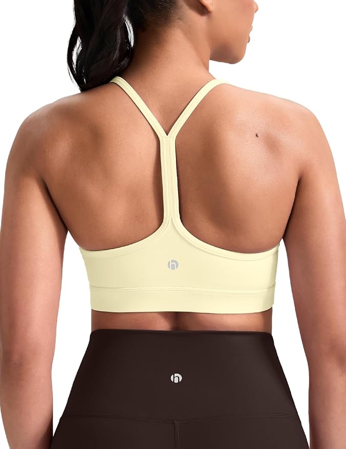 HeyNuts to Freest Womens Y Back Sports Bra, Spaghetti Strap Racerback Low Impact Workout Yoga Tops Padded A-C Cups *Updated