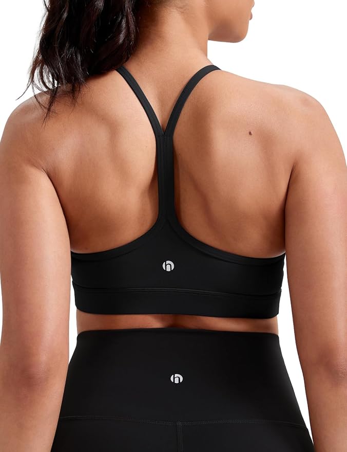 HeyNuts to Freest Womens Y Back Sports Bra, Spaghetti Strap Racerback Low Impact Workout Yoga Tops Padded A-C Cups *Updated