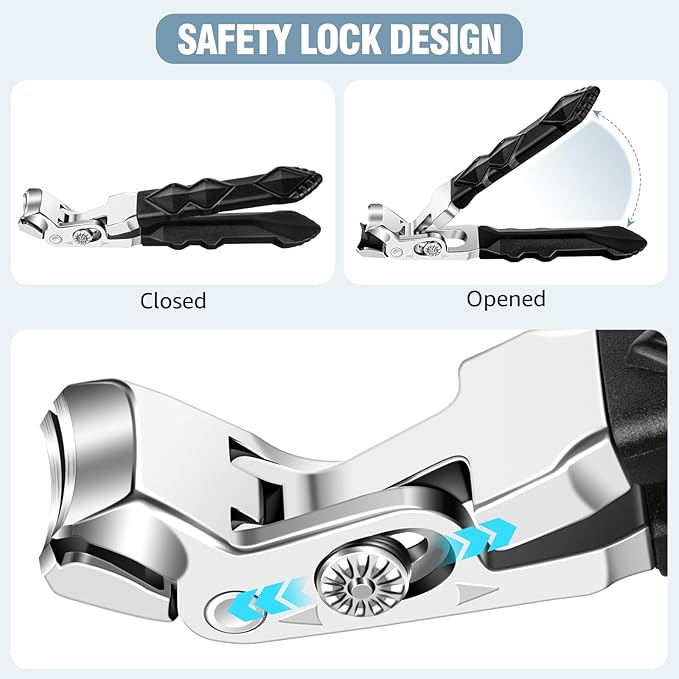 2026 Toenail Clippers for Thick Toenails, Angled Head Large Toe Nail Clippers with Wide Jaw Opening, Super Sharp & Durable Thick Toenail Clippers with Comfort Grip Long Handle for Seniors Men Women