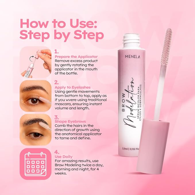 MENELA Eyebrow Growth Serum 3.9 mL for Sparse & Overplucked Brows – Brow Recovery Serum for Thinning Brows, Peptide Formula for Fuller, Healthier Looking Brows – For Women & Men
