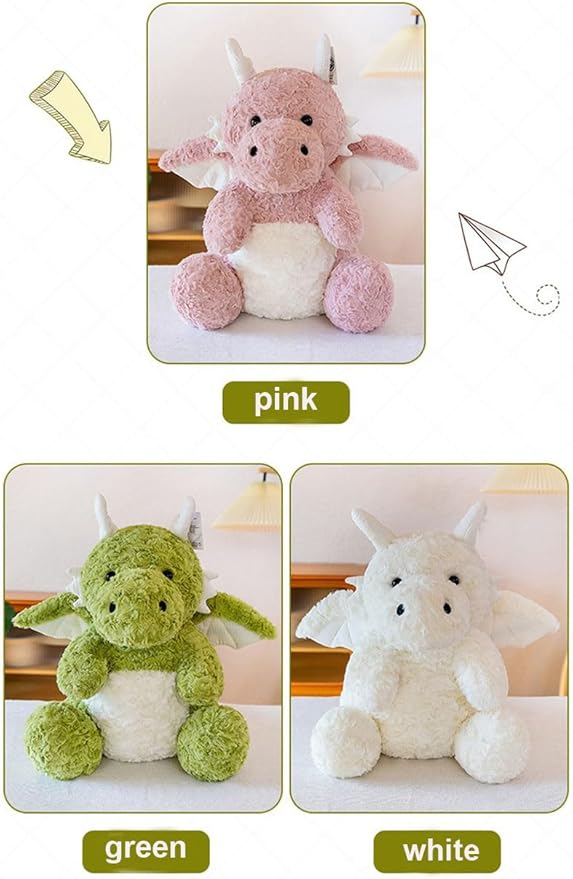 Dragon Stuffed Animal Cute Dragon Plush Toy 9 inch for Girls Boys 7.8 inch (jiaolong baise)