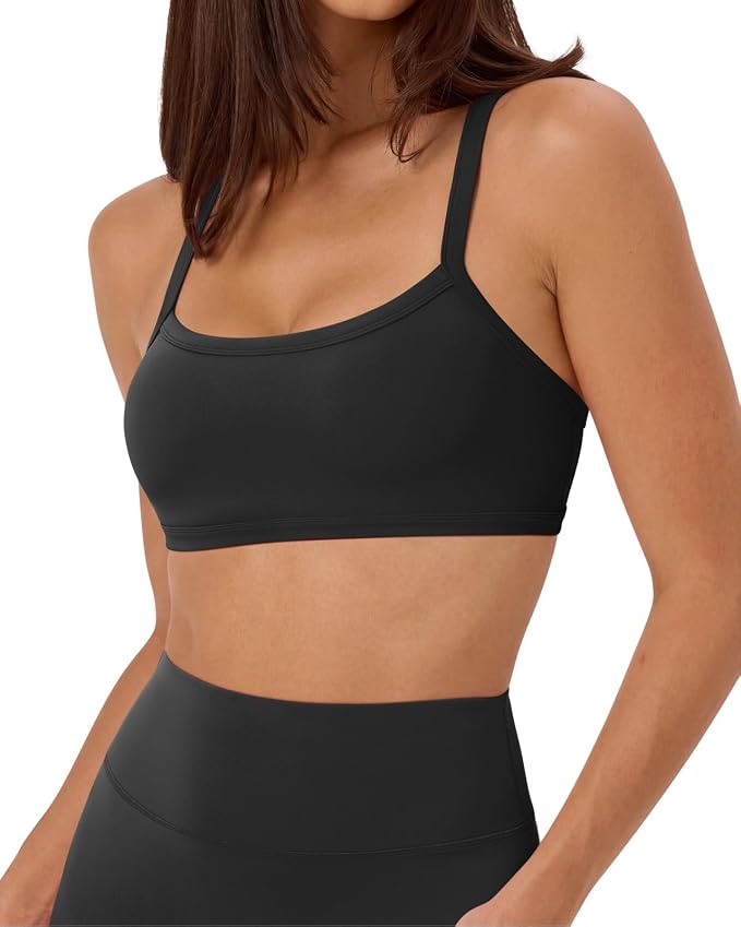 SUUKSESS Women Padded Workout Sets Adjustable Straps Sports Bra Tummy Control Biker Shorts