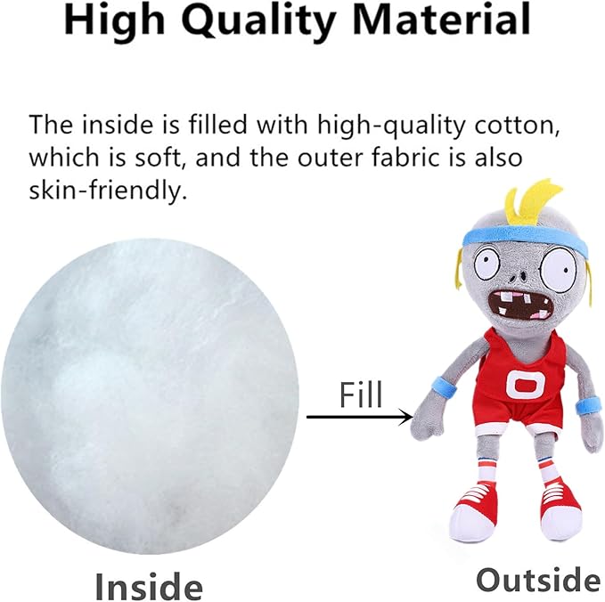 JHESAO 3 PCS Plants and Zombies Plush Toy Zombies Sets Football, Sport Plushies 1 2 Stuffed Soft Pirate Doll, Guitar PVZ Plushies Figure Doll New