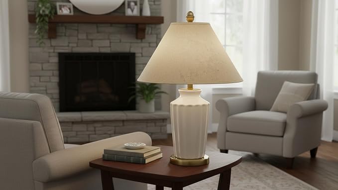 Aspen Creative 32209A Hardback Empire Spider Lamp Shade in Wheat Flaxen, 6" Top x 19" Bottom x 12" Slant Height