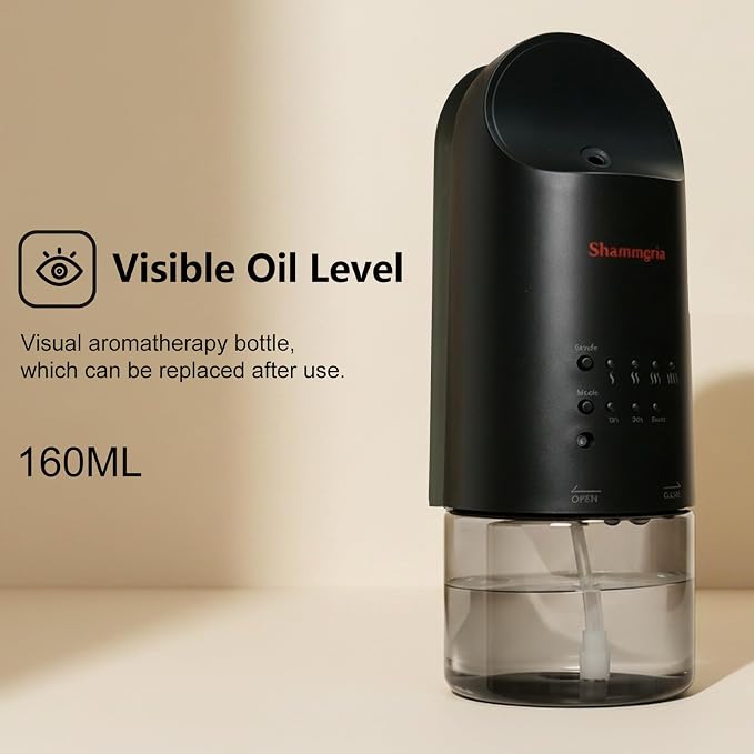 2026 Plug-in Essential Oil Diffuser – Waterless Scent Diffuser, Smart Wall Diffuser for Home, Office, & Spa, Covers Up to 500 Sq. Ft., 160ML Capacity, Portable Aromatherapy Aroma Diffuser, Black