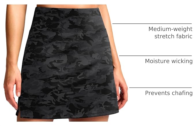 16" Skorts with 2 Pockets | Side Slits, High Waisted, A Line, Casual, Pickleball, Athletic, Golf, Tennis Skirt, for Women