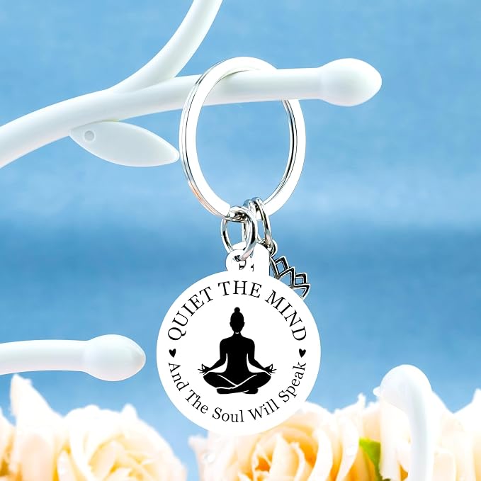 Yoga Gifts for Women Meditation Gifts for Women Yoga Instructor Gift Pilates Gift for Her Spiritual Zen Meditation Yogis Accessories for People with Anxiety keychain Lotus Jewelry Buddhist Present