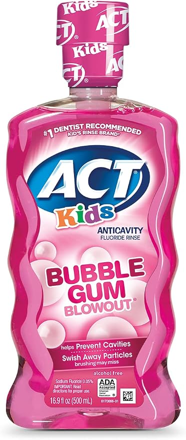 Carefree Panty Liners Regular Unscented 120ct & ACT Kids Anticavity Fluoride Rinse Bubble Gum Blowout 16.9oz