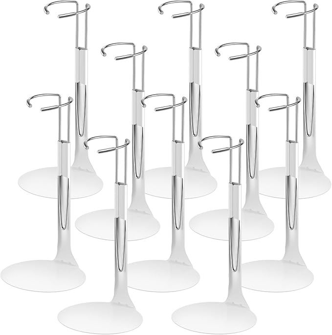 10 Pcs Doll Stand Action Figure Stands Doll Display with Expandable Waist Wire for 8" to 12" Dolls and Action Figure Dolls Accessories 2 Styles