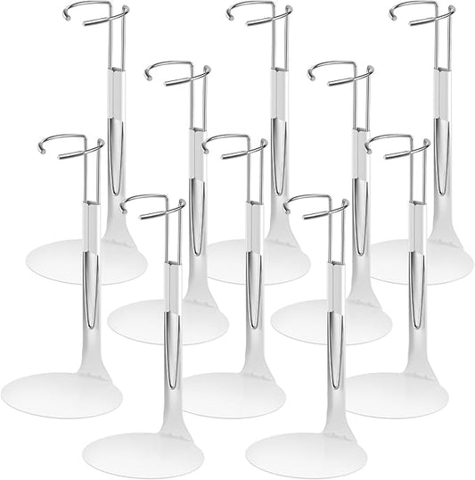 10 Pcs Doll Stand Action Figure Stands Doll Display with Expandable Waist Wire for 8" to 12" Dolls and Action Figure Dolls Accessories 2 Styles