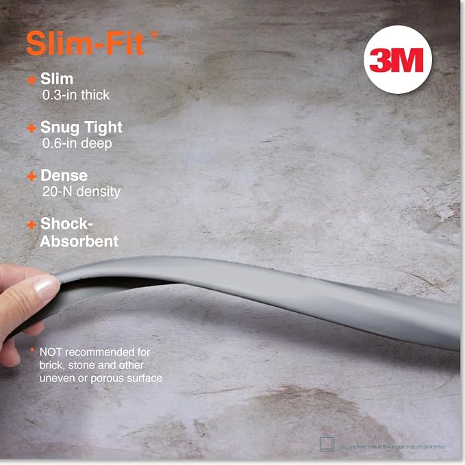 Roving Cove Slimfit Edge Protector for Baby Proofing (9ft Small Edges Only), Soft Rubber Foam Furniture Safety Bumper Guard, Desk Cushion, 3M Adhesive, Stone Grey