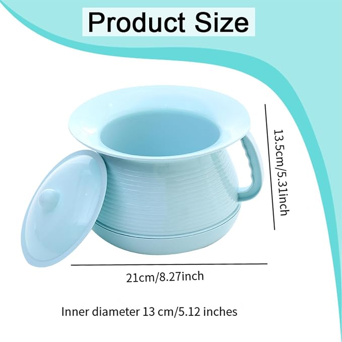 Spittoon with Lid for Kids Bedside Commode Bucket Chamber Pot Potty Pee Bucket for Household Bedroom Seniors Camping, Travel, Blue