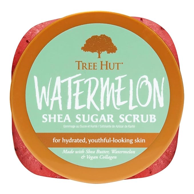 Tree Hut Watermelon Shea Sugar Scrub, Mothers Day Gifts, Exfoliating, Hydrating & Moisturizing Body Scrub with Shea Butter & Nourishing Essential Oils, Smooth & Soften Skin, 18 oz