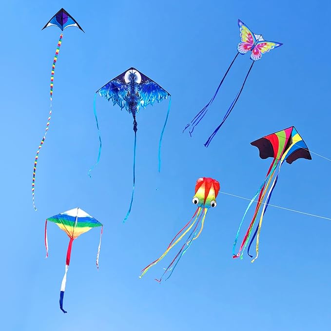 Kites for Kids & Adults, Beach Kites Set for Beginners, Easy to Fly Large Kite Pack for Boys and Girls, Kite String Included, Perfect for Outdoor Activities
