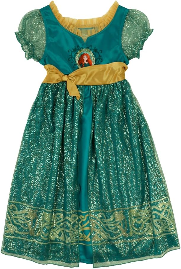 Disney Girls' Princess Dress Nightgown, Fantasy Gown, Soft & Cute Pajamas for Kids