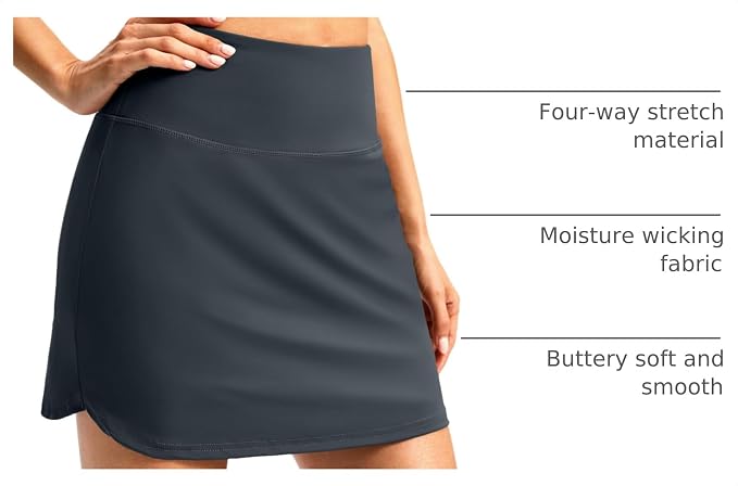 G Gradual 16"/18" Skorts for Women Golf Skirt with 2 Pockets Summer Casual | Built-In Shorts, High Waist, Soft 4-Way Stretch, Breathable Mesh Liner, Tennis Pickleball Athletic Wear, Easy To Match