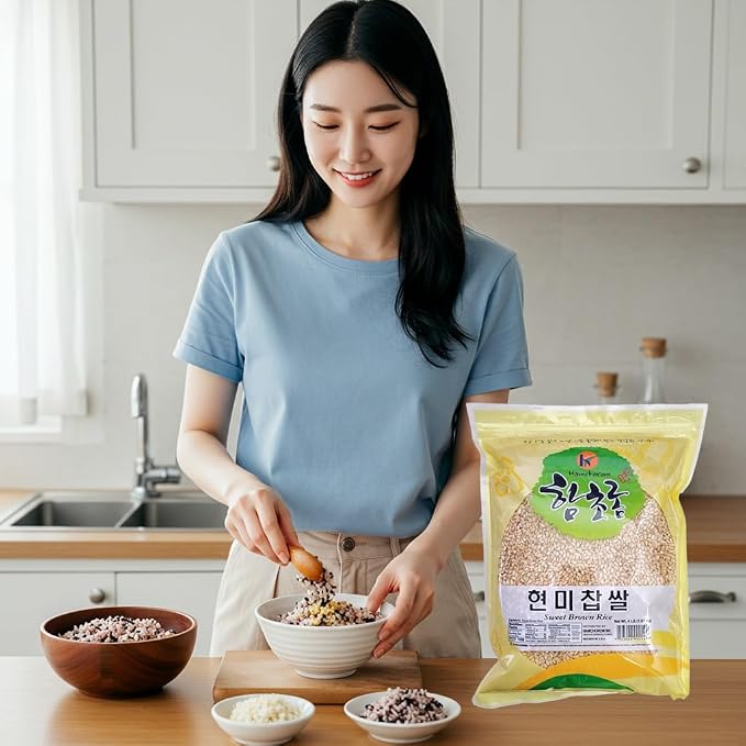 Brown Sweet Rice Sweet Sticky Rice Glutinous Short Grain Brown Rice in Fibers and Minerals 현미찹쌀 4lb