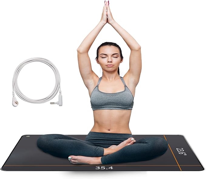 Grounding Mat,35.4x23.6 inches,Reconnect to The Earth EMF Recovery,for Foot Therapy,Carbon Fiber Universal Grounding Mat for Feet,Improve Energy,Sleep Assist and Helps with Anxiety