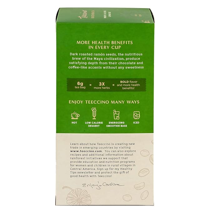 Teeccino French Vanilla Herbal Tea - Rich & Roasted Herbal Tea That’s Caffeine Free & Prebiotic for Natural Energy, Coffee Alternative, 25 Count