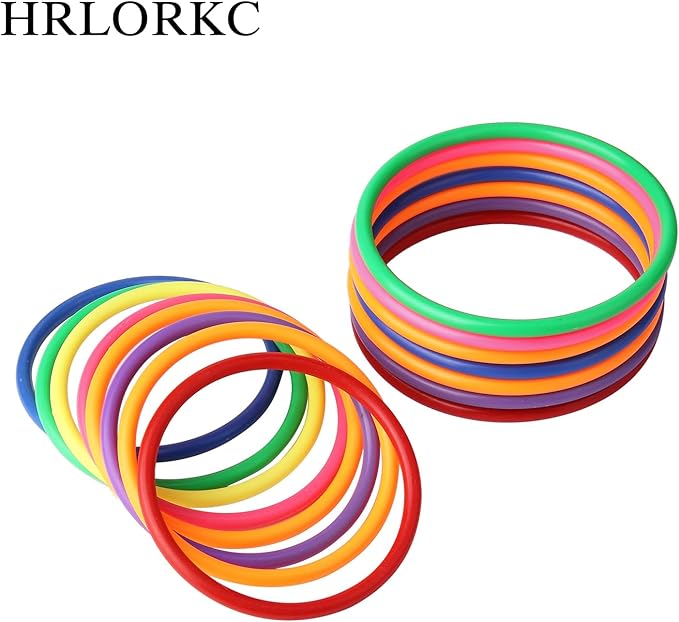 HRLORKC Plastic Ring Toss Game Set Rings for Ring Toss for Kids Outdoor Games Plastic Carnival Rings Carnival Games for Carnival Party and Parent-Child Games…