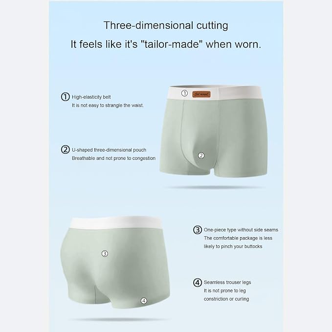Mzkdieey Men's Casual Sports Comfortable Breathable Flat Corner Underwear