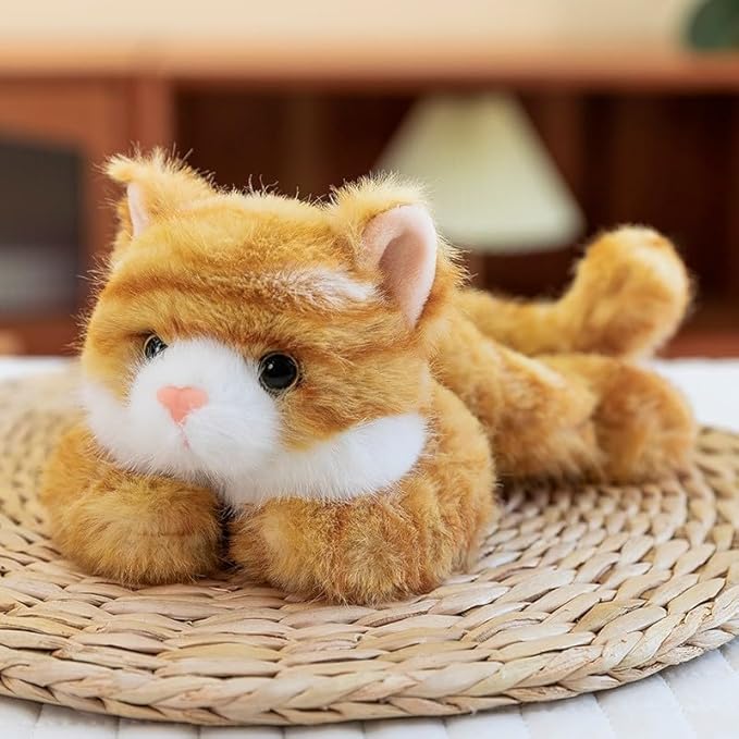 7.8 Inch Cat Stuffed Animals Plush,Cute Cat Weighted Stuffed Animal Soft Fluffy Kitten Plushies Toy Pillow Reward Gifts for Kids Boys Girls