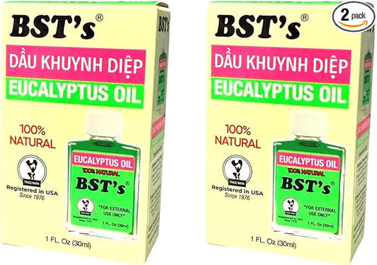 2 Packs - Eucalyptus Essential Oil - Dau Khuynh Diep - 30mL per Bottle with 2 Bottles per Order - Product of USA