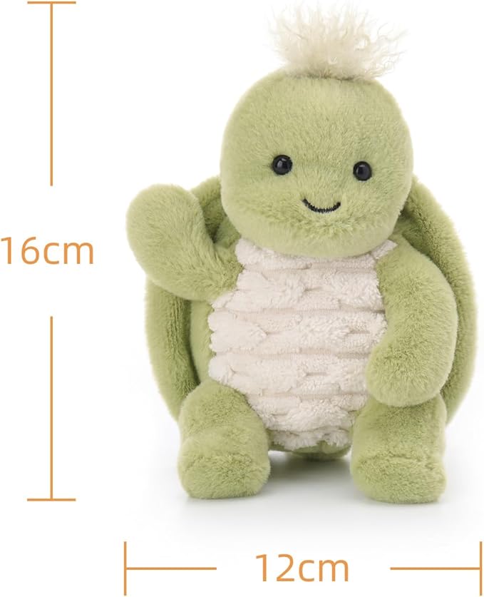 Apricot Lamb Clever Turtle Manman Stuffed Animals for Kids, Soft Cute Plush Toys for Baby Girl and Boy, 6.5 Inches