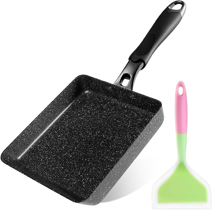 HAPPI STUDIO Tamagoyaki Pan - Nonstick Japanese Egg Pan, Square 7x6 Inch | Japanese Omelette Pan For Rolled Omelets - Nonstick Tamago & Square Frying Pan, Induction Ready, Heat-resistant Handle