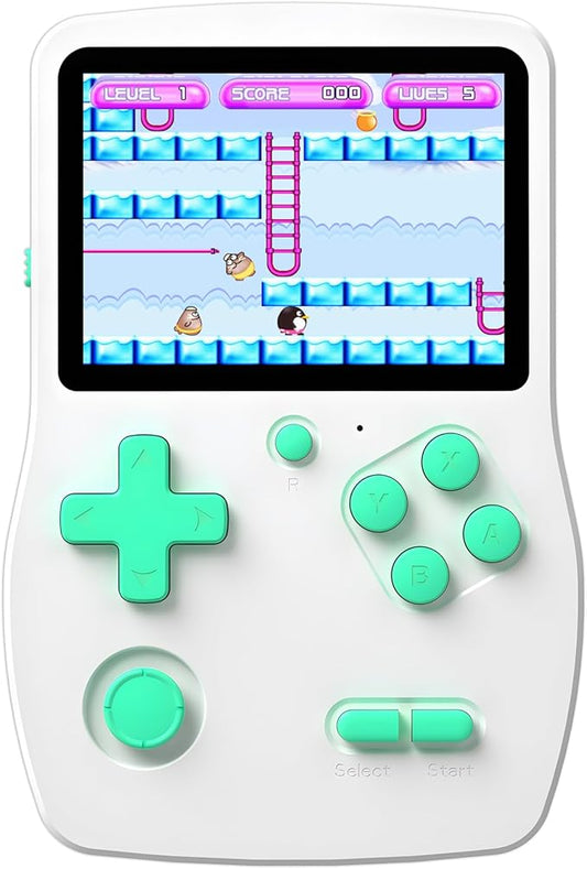 32 Bit Handheld Games for Kids Preloaded 139 Video Games, Portable Video Gaming Player with 3.0" IPS Screen and Rechargeable Battery, Mini Travel Games Electronic Gifts Toys for Boys Girls, White