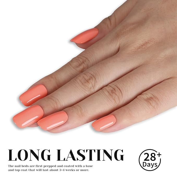 Light Coral Orange Gel Nail Polish, 15ml Orange Gel Polish for DIY Nail Art Starter or Manicure Salon,Spring Summer Fall Colors,UV NAIL Lamp Needed - GP0106