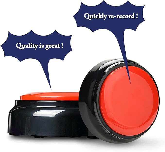 Voice Recording Button Easy Button Record 30 Seconds Talking Message Funny Office Gift Battery Powered Recordable Sound Buttons