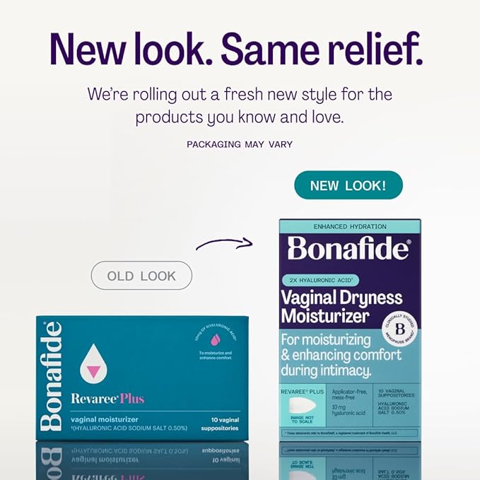 Bonafide Extra Strength Vaginal Moisturizer Revaree Plus – 10 mg Hyaluronic Acid – Hormone-Free – For Vaginal Dryness Associated with Pain & Sensitive Tissue – 3-Month Supply