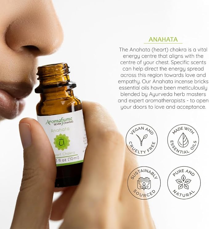 Root Chakra, Solar Plexus Chakra, Heart Chakra Essential Oil Diffuser Blends by Aromafume | 3 x 10ml/0.33 fl oz| Aromatherapy Oils for Chakra Balance | Chakra Incense for Meditation, Yoga, Reiki