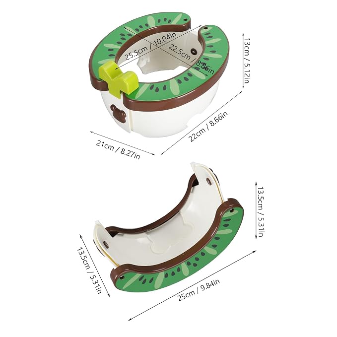 Yinhing Toddler Potty Training Toilet 2 in Foldable Portable Travel for Kids Green Compact Design Easy to Non Slip Base (Brown)