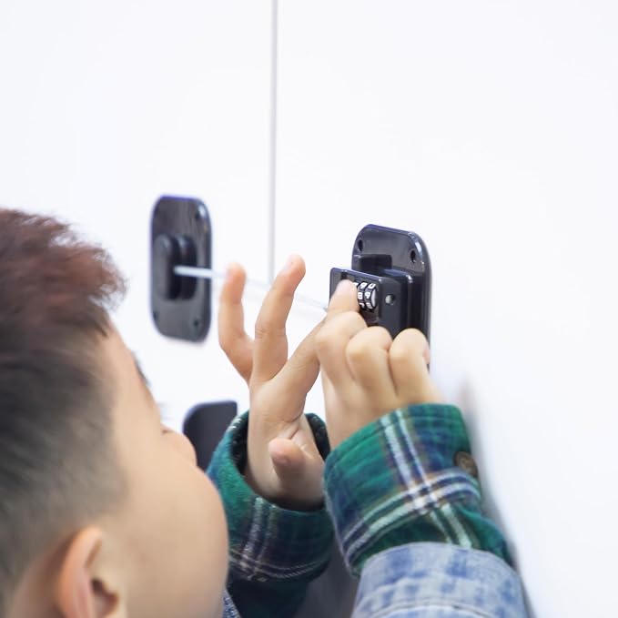 Child Safety Cabinet Locks, Fridge Lock with Combination, Closet Locks,Cabinet Lock(Black 2Pcs)