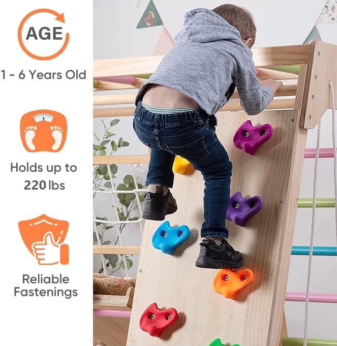 Avenlur Magnolia Indoor Playground 7-in-1 Jungle Gym Playset for Kids 2-6yrs - Slide, Climbing Wall, Rope Wall Climber, Monkey Bars, Swing - Waldorf and Montessori Style Wooden Climb Set. USA Company.