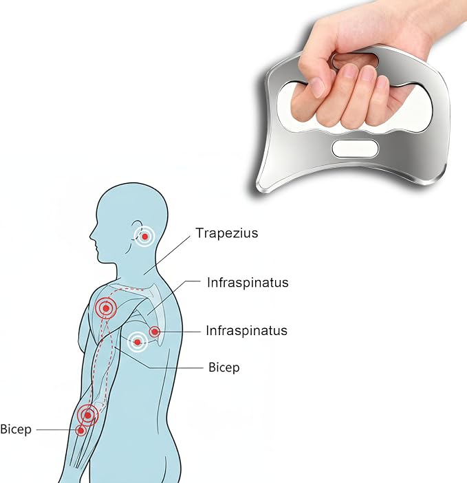 BYYDDIY 304Stainless Steel Gua Sha Derma Edge Massage Tools-Scraping Massage Tools,Muscle Scraper Tool (D)