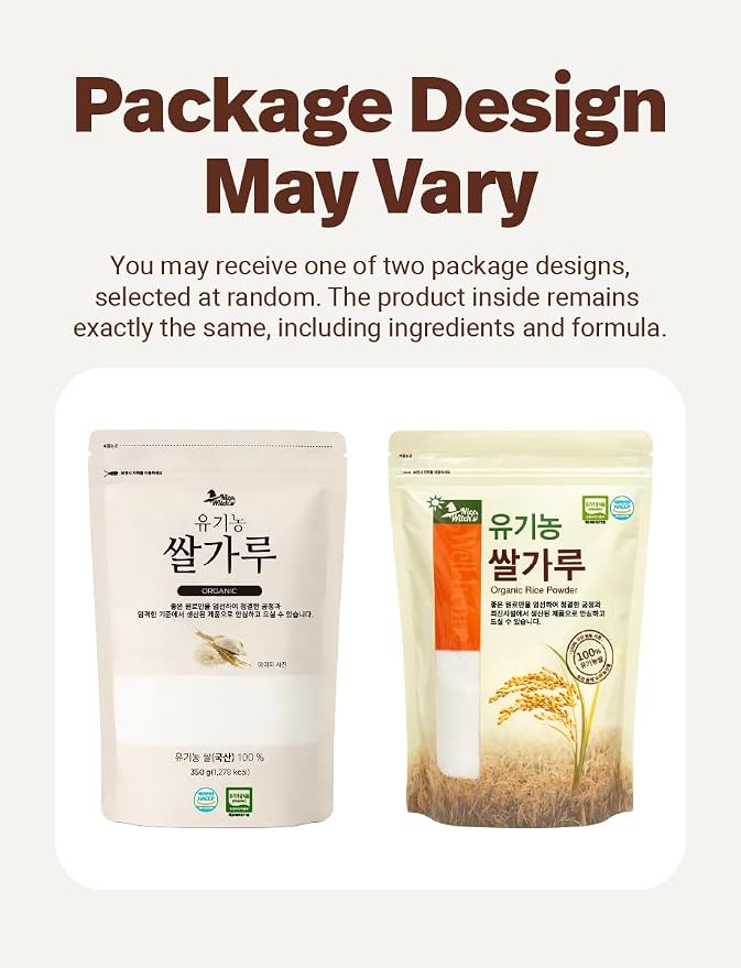 Korean 100% Pure Organic Rice Flour 350g/12.3oz - 유기농 쌀가루 Baking, Cake, Rice Gruel