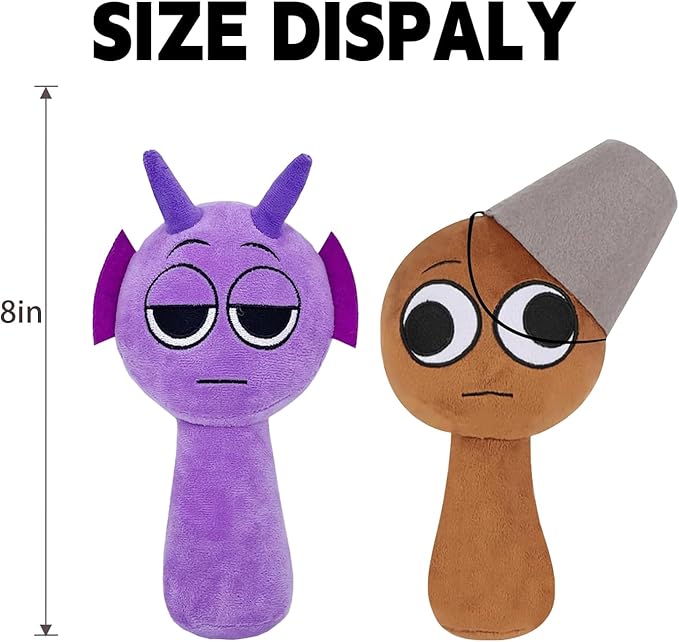 Plush Toys, Horror Games Plushies Toy for Fans, Soft Stuffed Animal Pillow Figure Doll Christmas Birthday Gifts for Adult Kids (Purple+Brown)