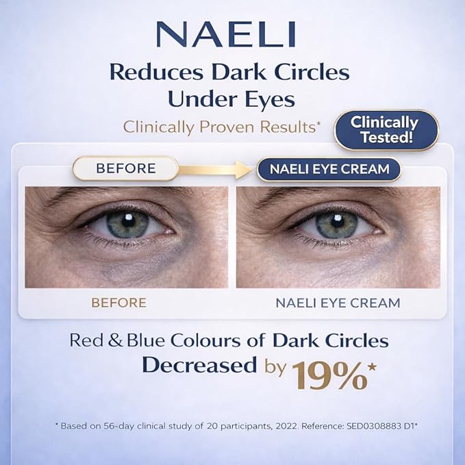 NAELI Eye Cream for Dark Circles, Puffiness & Wrinkles with Anti Aging Apple Stem Cell & Peptide Complex - Reduces Fine Lines, Diminishes Bags & Restores Under Eye, 1.4 oz