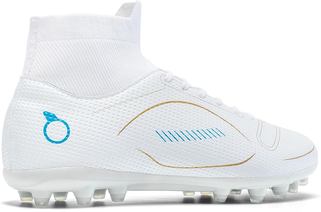 Kids Soccer Cleats Boys Girl Football Cleats Youth Turf Soccer Cleats High Top Athletic Outdoor Trainning Football Shoes for Little/Big Kid