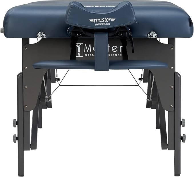 Master Massage Montclair Pro 31” Portable Massage Table Package – Memory Foam, Reiki Panels, Shiatsu Cable Release, Spa, Tattoo & Facial Bed, Royal Blue
