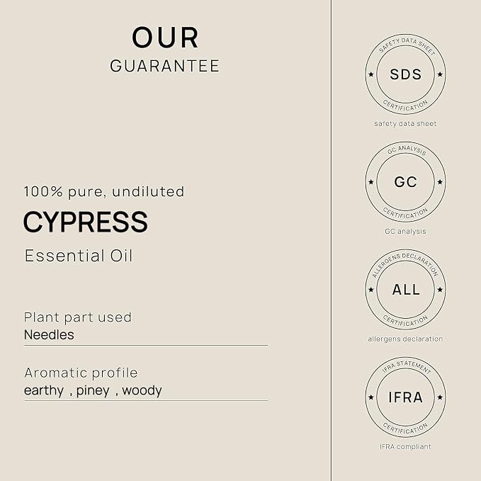 VINEVIDA Cypress Essential Oil 32 oz - Undiluted Cypress Oil - DIY Candle Scents for Candlemaking - Bulk Essential Oil for Soap Making