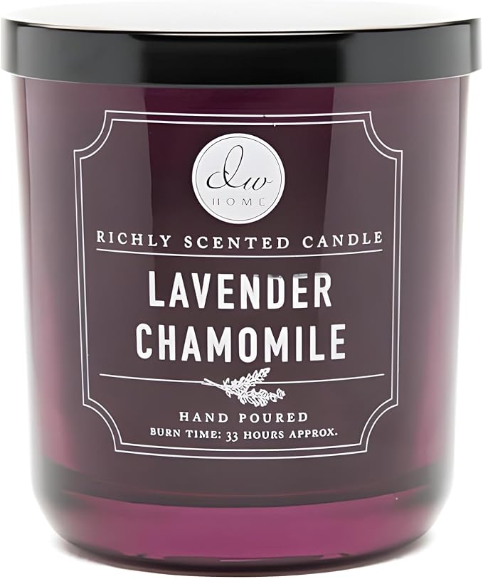 DW Home Lavender Chamomile Scented Candle for Home, 9 oz, 8.8 oz Candle Jar, Up to 33H Burn Time, Luxury Scented Candle for Relaxation, Gifting, Home Decor