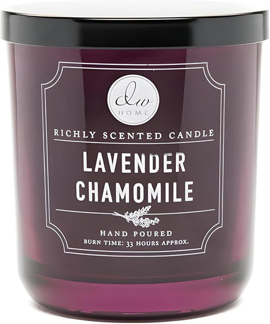 DW Home Lavender Chamomile Scented Candle for Home, 9 oz, 8.8 oz Candle Jar, Up to 33H Burn Time, Luxury Scented Candle for Relaxation, Gifting, Home Decor