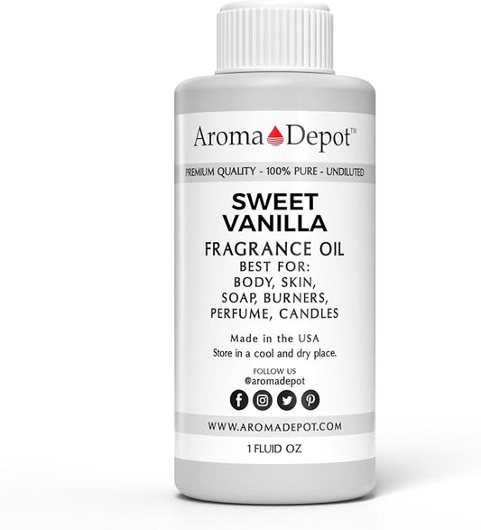 Arome Depot Sweet Vanilla 1 oz. Unisex Perfume/Body Oil Our Interpretation, Premium Quality Uncut Fragrance Oil